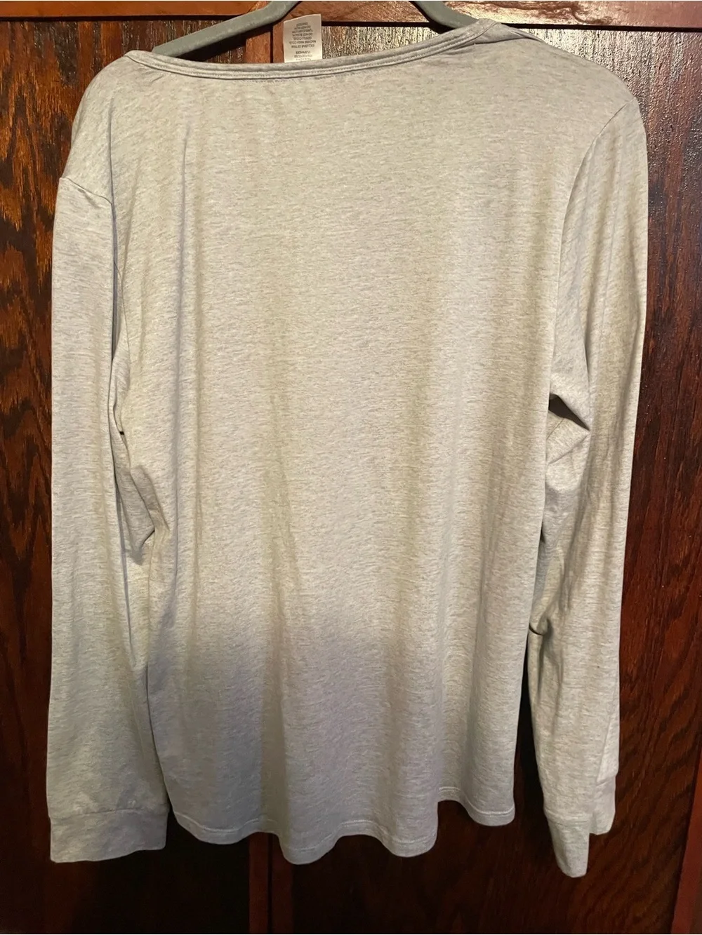 Lucky Brand Heather Gray Long-Sleeve Tee with Burgundy Logo